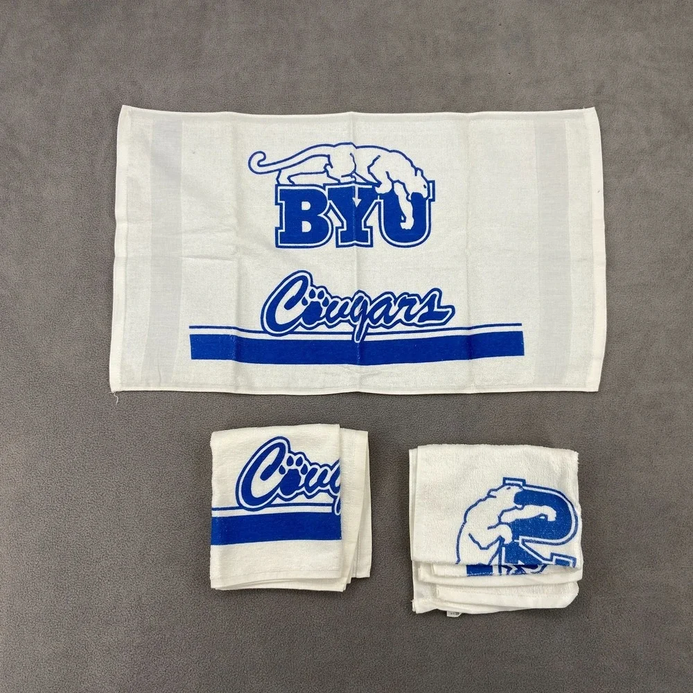 Vintage BYU Cougars White Rally Towel 15x24.5